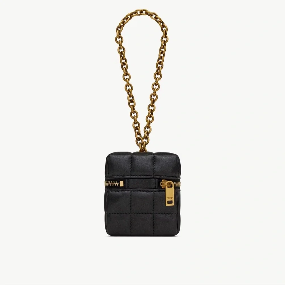 CASSANDRE MATELASSÉ CARRÉ MINI CUBE IN LAMBSKIN - Picture 2 of 7